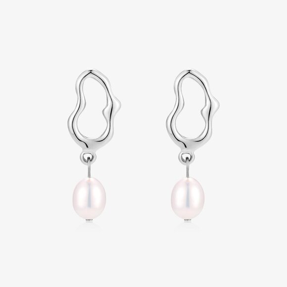 Rice Shape Fresh Water Pearl Earrings - Picture 3 of 3